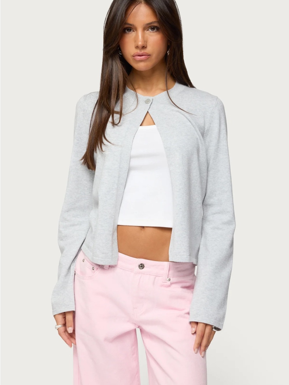 Edikted Light Gray Cardigan
